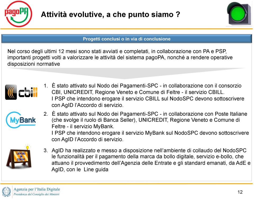 sistema pagopa, nonché a rendere operative disposizioni normative 1.