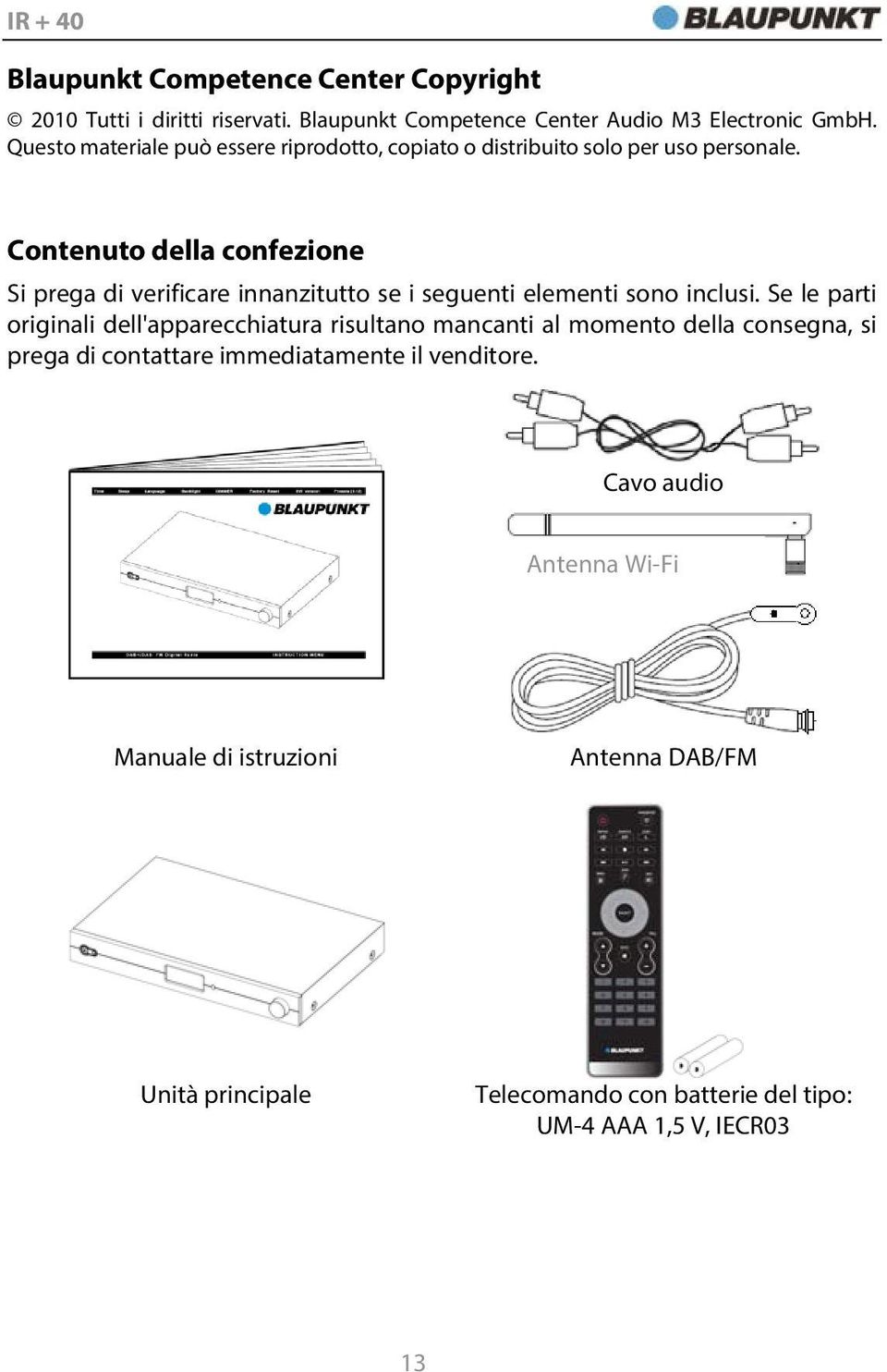 Contenuto della confezione Si prega di verificare innanzitutto se i seguenti elementi sono inclusi.