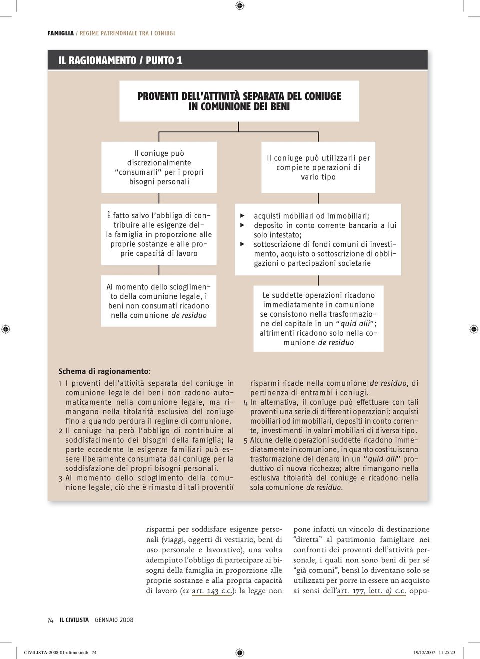 proprie capacità di lavoro % % % acquisti mobiliari od immobiliari; deposito in conto corrente bancario a lui solo intestato; sottoscrizione di fondi comuni di investimento, acquisto o sottoscrizione