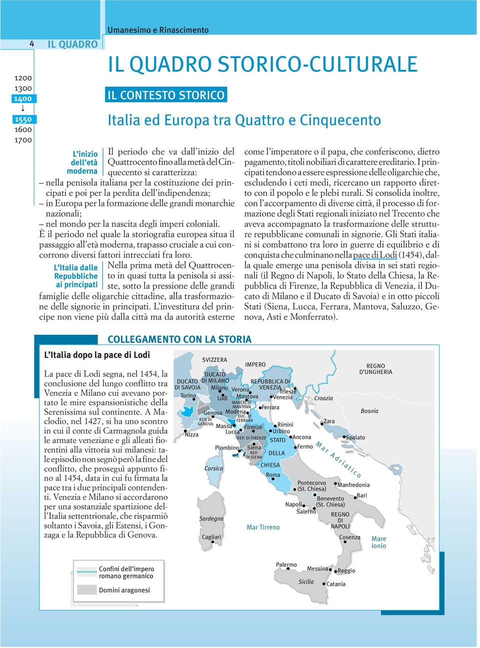 coloniali. È il periodo nel quale la storiografia europea situa il passaggio all età moderna, trapasso cruciale a cui concorrono diversi fattori intrecciati fra loro.