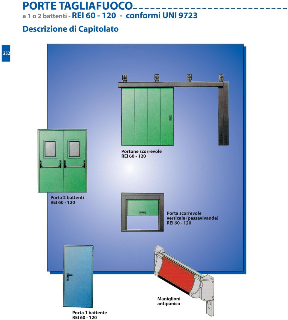 Porta battenti REI 6-1 Porta scorrevole verticale