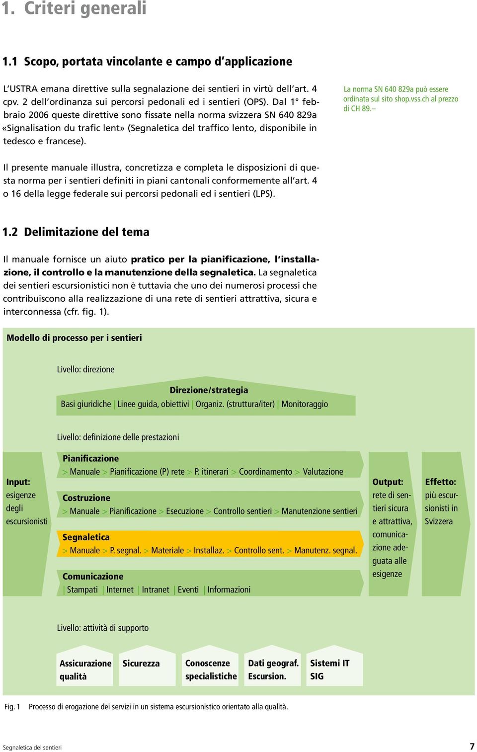 Dal 1 febbraio 2006 queste direttive sono fissate nella norma svizzera SN 640 829a «Signalisation du trafic lent» (Segnaletica del traffico lento, disponibile in tedesco e francese).