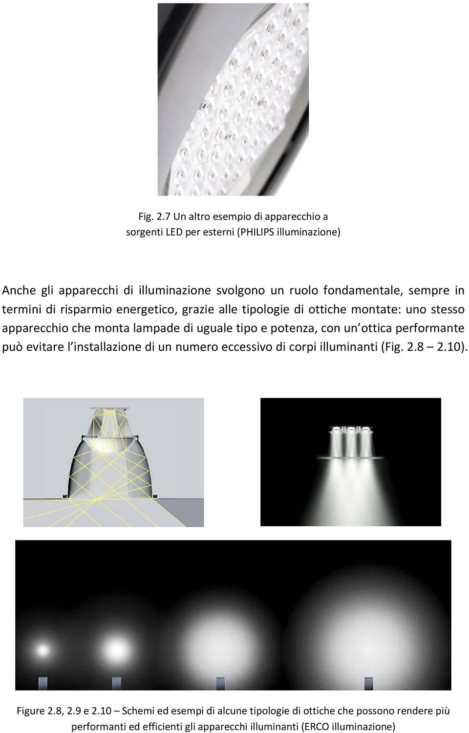 fondamentale, sempre in termini di risparmio energetico, grazie alle tipologie di ottiche montate: uno stesso apparecchio che monta lampade di uguale