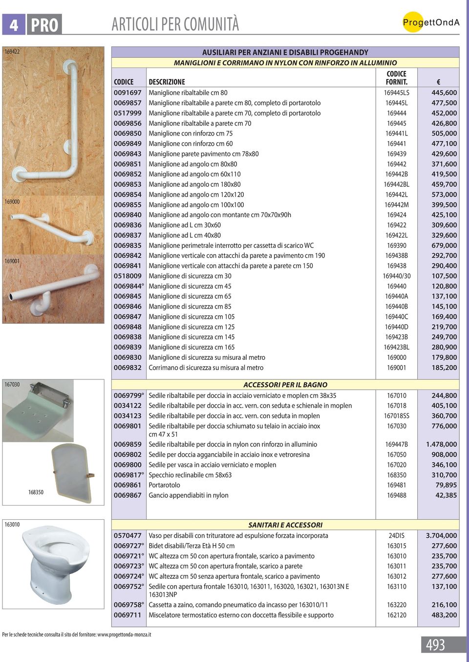 452,000 0069856 Maniglione ribaltabile a parete cm 70 169445 426,800 0069850 Maniglione con rinforzo cm 75 169441L 505,000 0069849 Maniglione con rinforzo cm 60 169441 477,100 0069843 Maniglione