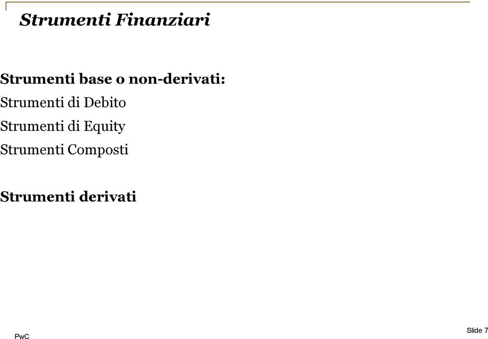 Debito Strumenti di Equity