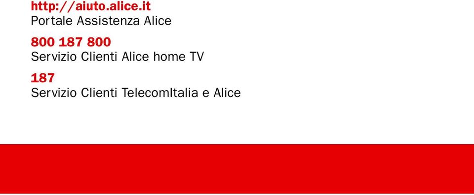 187 800 Servizio Clienti Alice