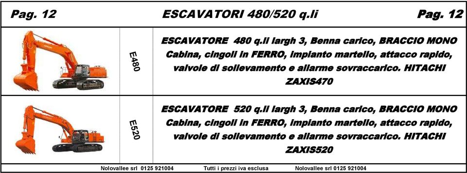 valvole di sollevamento e allarme sovraccarico. HITACHI ZAXIS470 E520 ESCAVATORE 520 q.