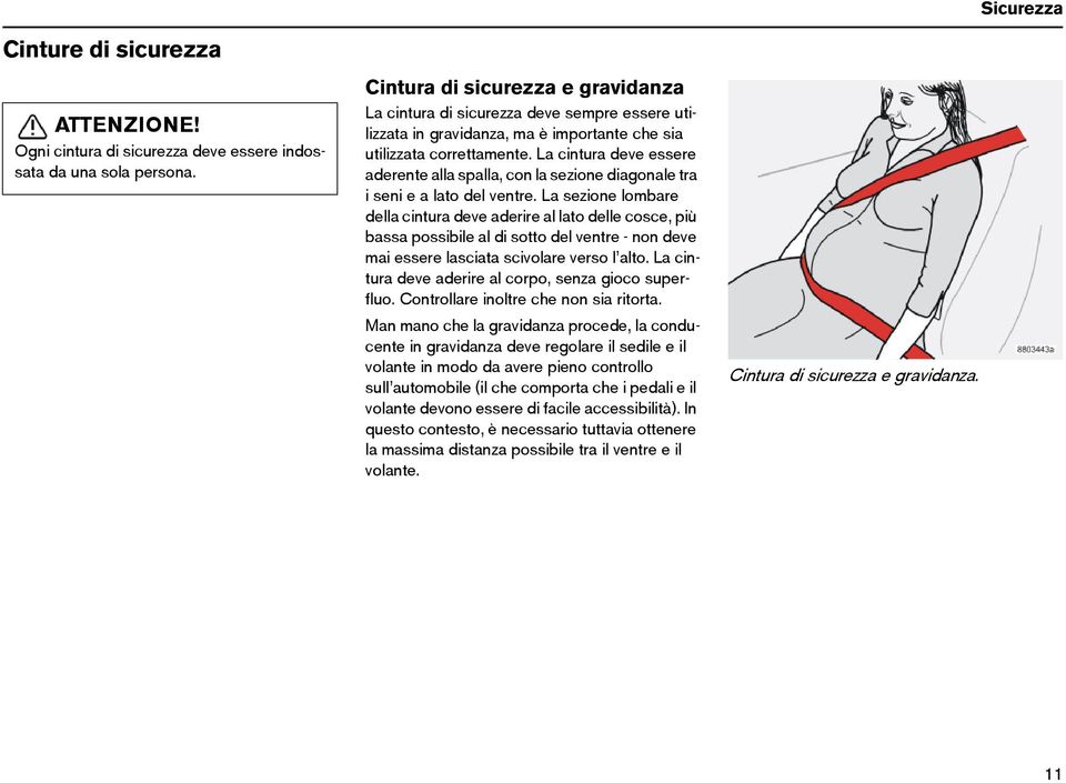 La cintura deve essere aderente alla spalla, con la sezione diagonale tra i seni e a lato del ventre.