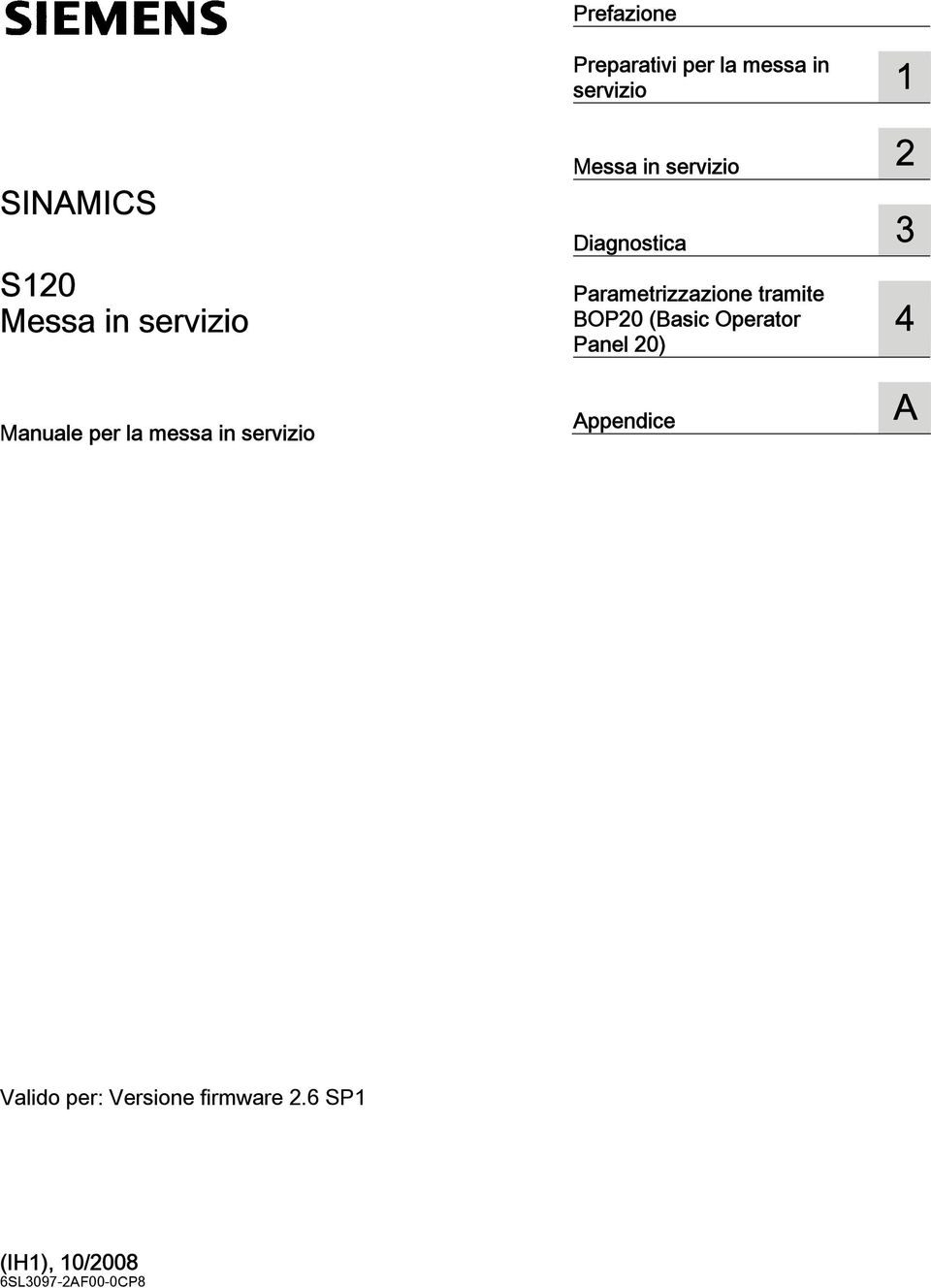 Parametrizzazione tramite BOP20 (Basic Operator 4 Panel 20) A