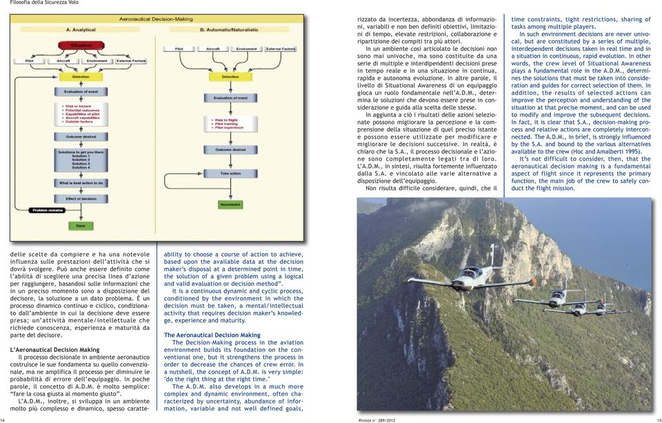 e autonoma evoluzione. In altre parole, il livello di Situational Awareness di un equipaggio gioca un ruolo fondamentale nell A.D.M.