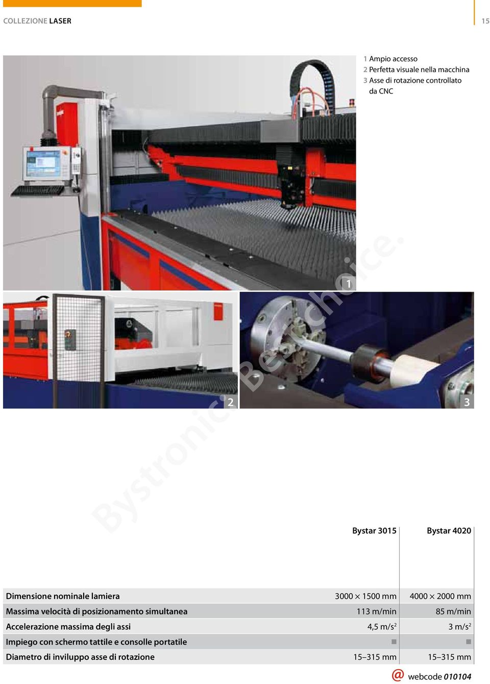 posizionamento simultanea 113 m/min 85 m/min Accelerazione massima degli assi 4,5 m/s 2 3 m/s 2 Impiego con