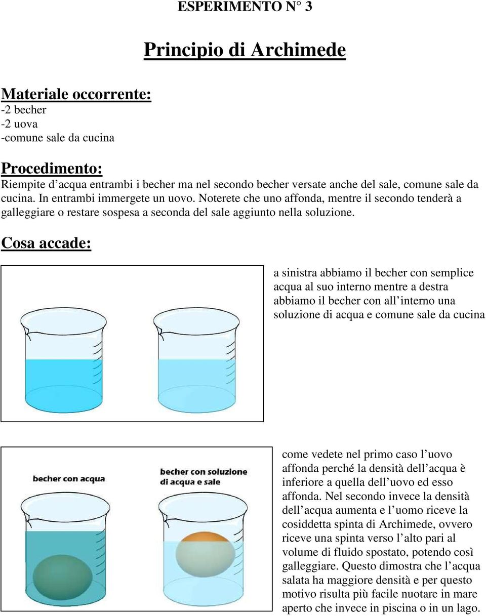 Cosa accade: a sinistra abbiamo il becher con semplice acqua al suo interno mentre a destra abbiamo il becher con all interno una soluzione di acqua e comune sale da cucina come vedete nel primo caso