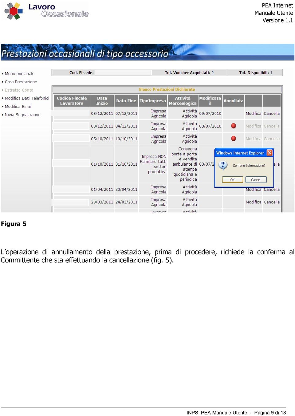 conferma al Committente che sta effettuando la