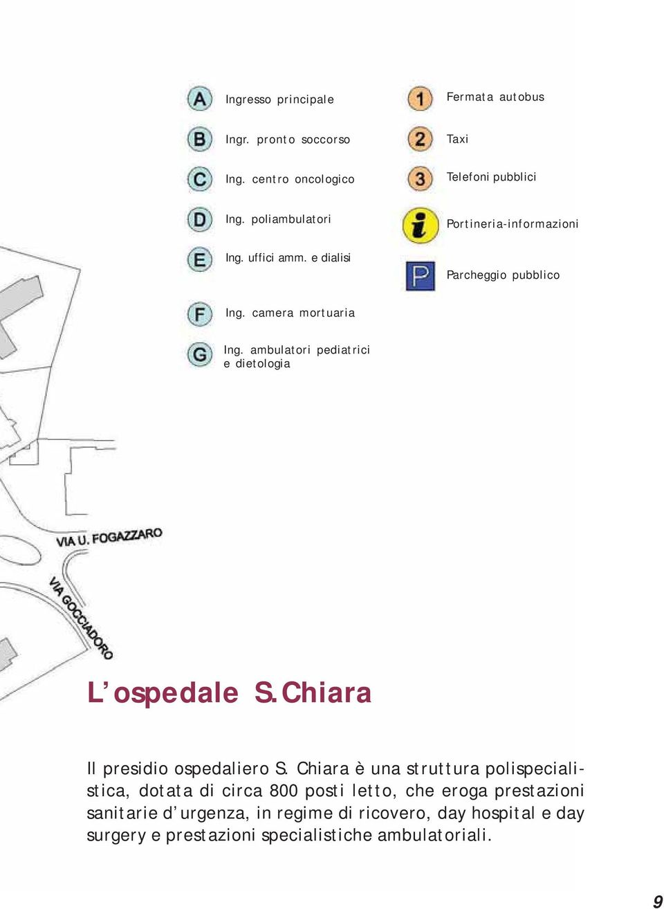 ambulatori pediatrici e dietologia L ospedale S.Chiara Il presidio ospedaliero S.