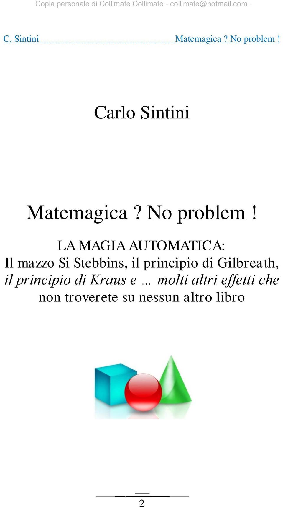 Gilbreath, il principio di Kraus e molti