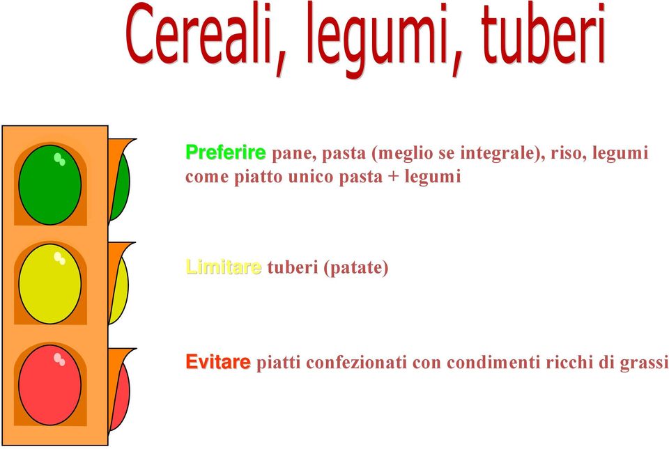 pasta + legumi Limitare tuberi (patate)