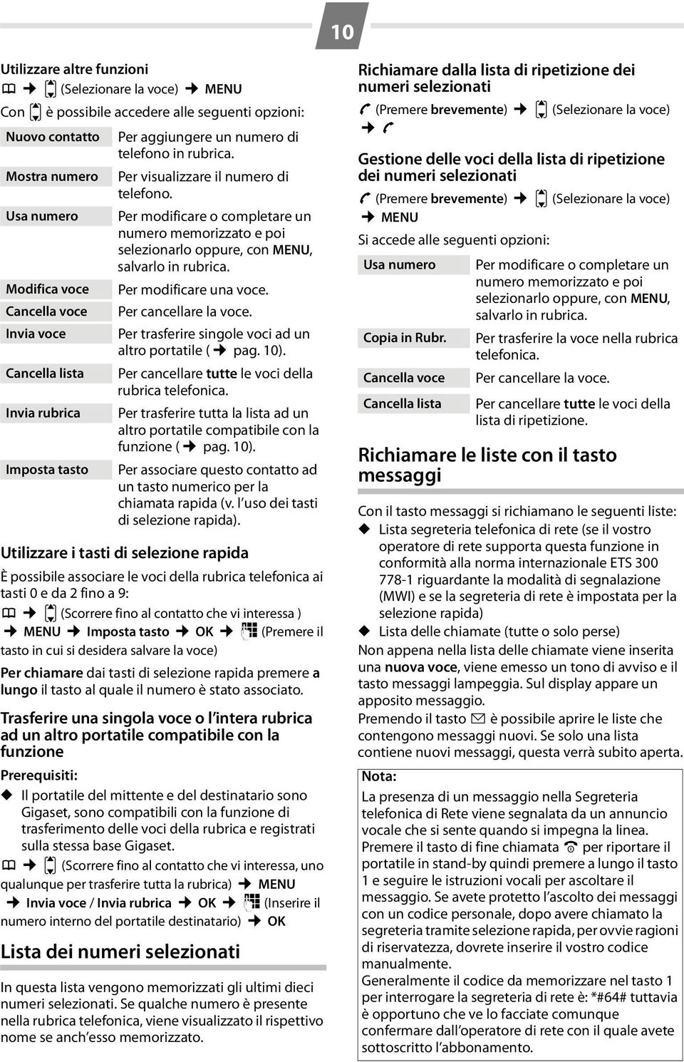 Modifica voce Per modificare una voce. Cancella voce Per cancellare la voce. Invia voce Per trasferire singole voci ad un altro portatile ( pag. 10).