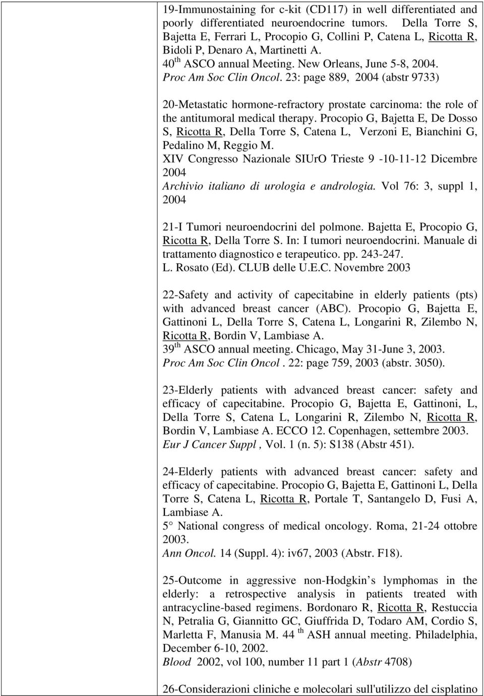 23: page 889, 2004 (abstr 9733) 20-Metastatic hormone-refractory prostate carcinoma: the role of the antitumoral medical therapy.