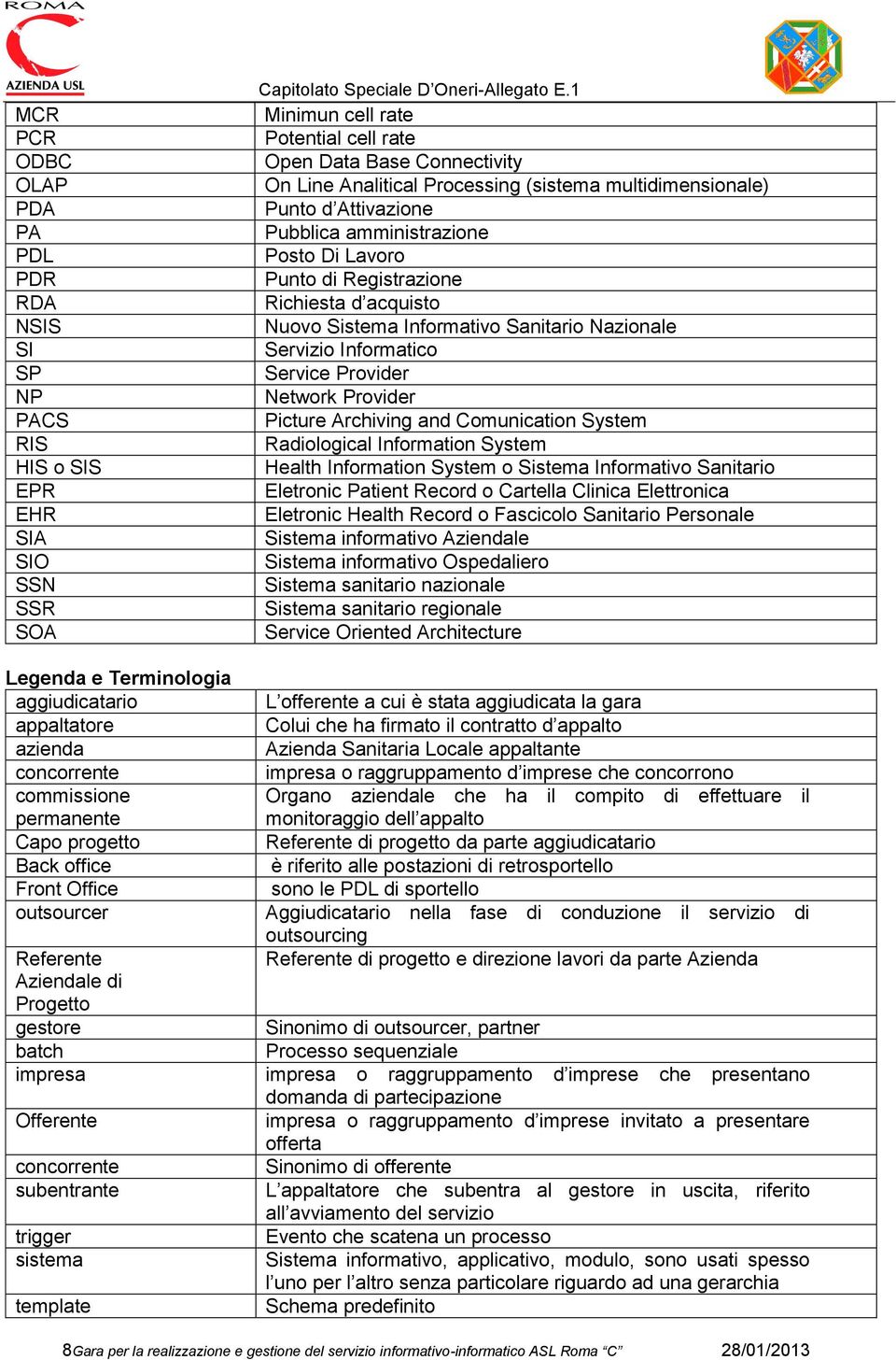 Registrazione Richiesta d acquisto Nuovo Sistema Informativo Sanitario Nazionale Servizio Informatico Service Provider Network Provider Picture Archiving and Comunication System Radiological