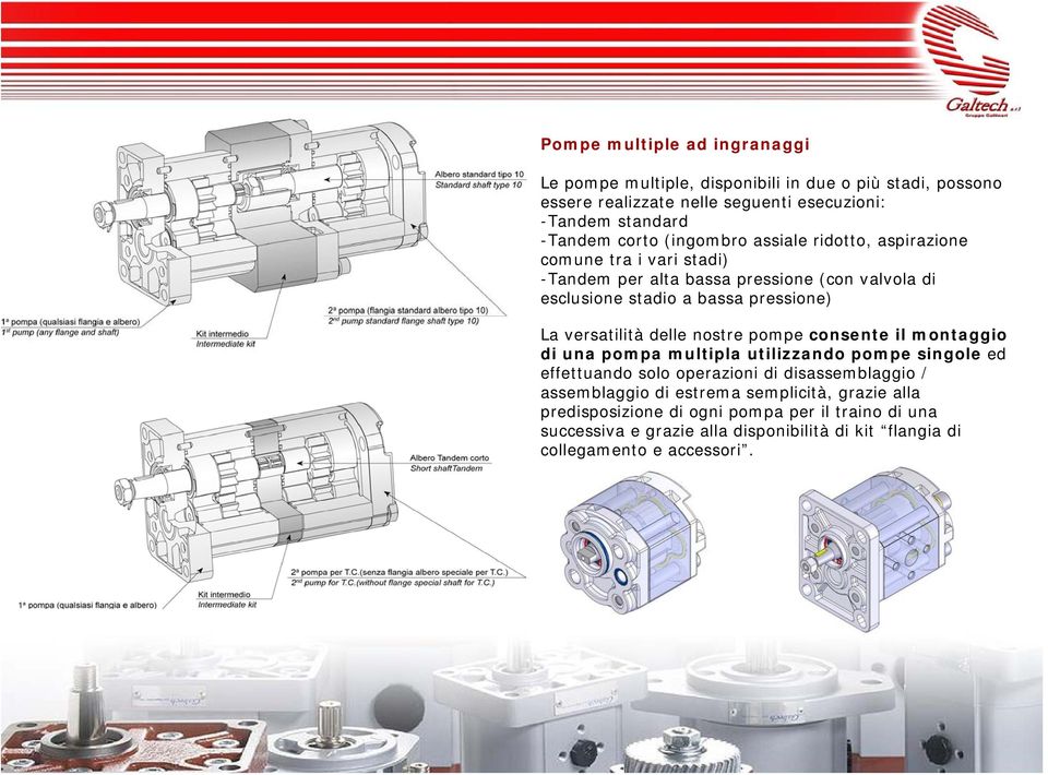 versatilità delle nostre pompe consente il montaggio di una pompa multipla utilizzando pompe singole ed effettuando solo operazioni di disassemblaggio /