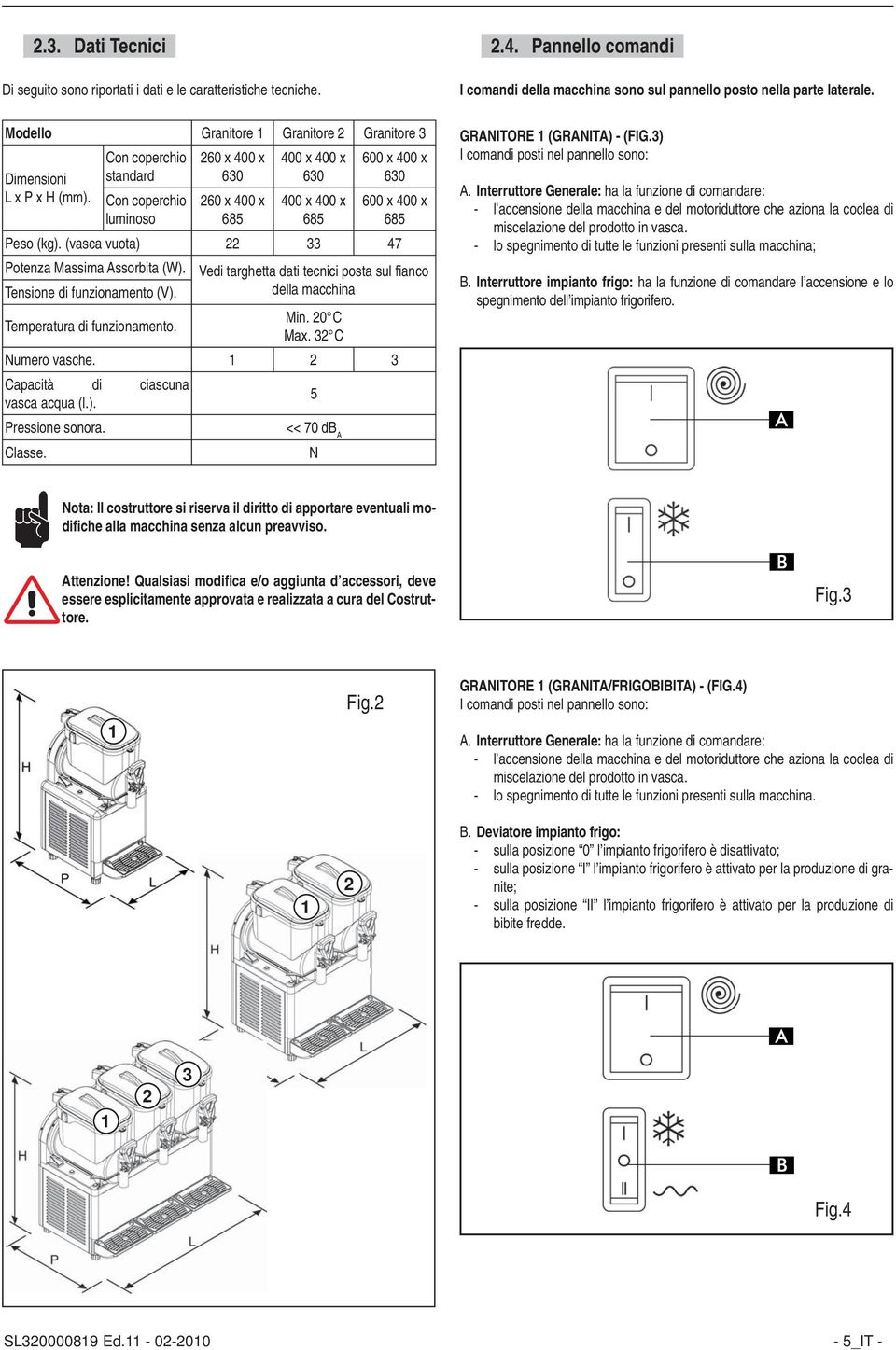 Con coperchio standard Con coperchio luminoso 260 x 400 x 630 260 x 400 x 685 400 x 400 x 630 400 x 400 x 685 600 x 400 x 630 600 x 400 x 685 Peso (kg).