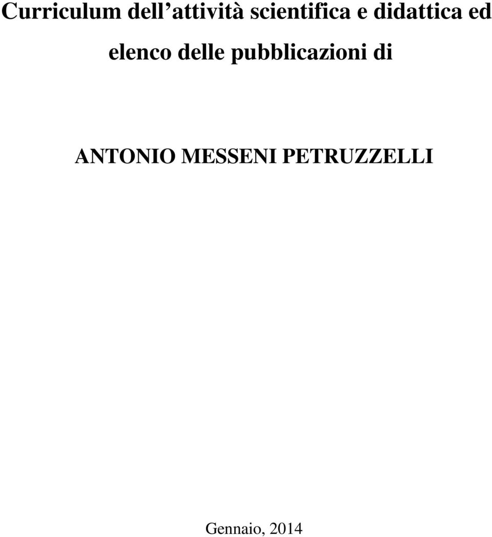 elenco delle pubblicazioni di