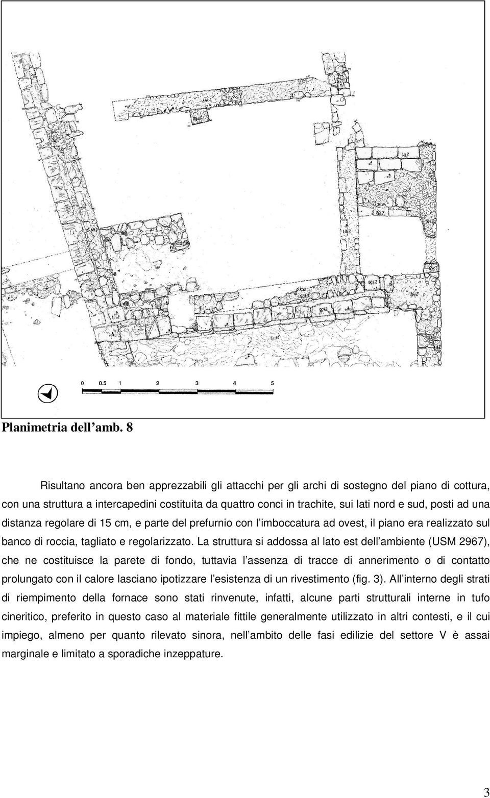 ad una distanza regolare di 15 cm, e parte del prefurnio con l imboccatura ad ovest, il piano era realizzato sul banco di roccia, tagliato e regolarizzato.