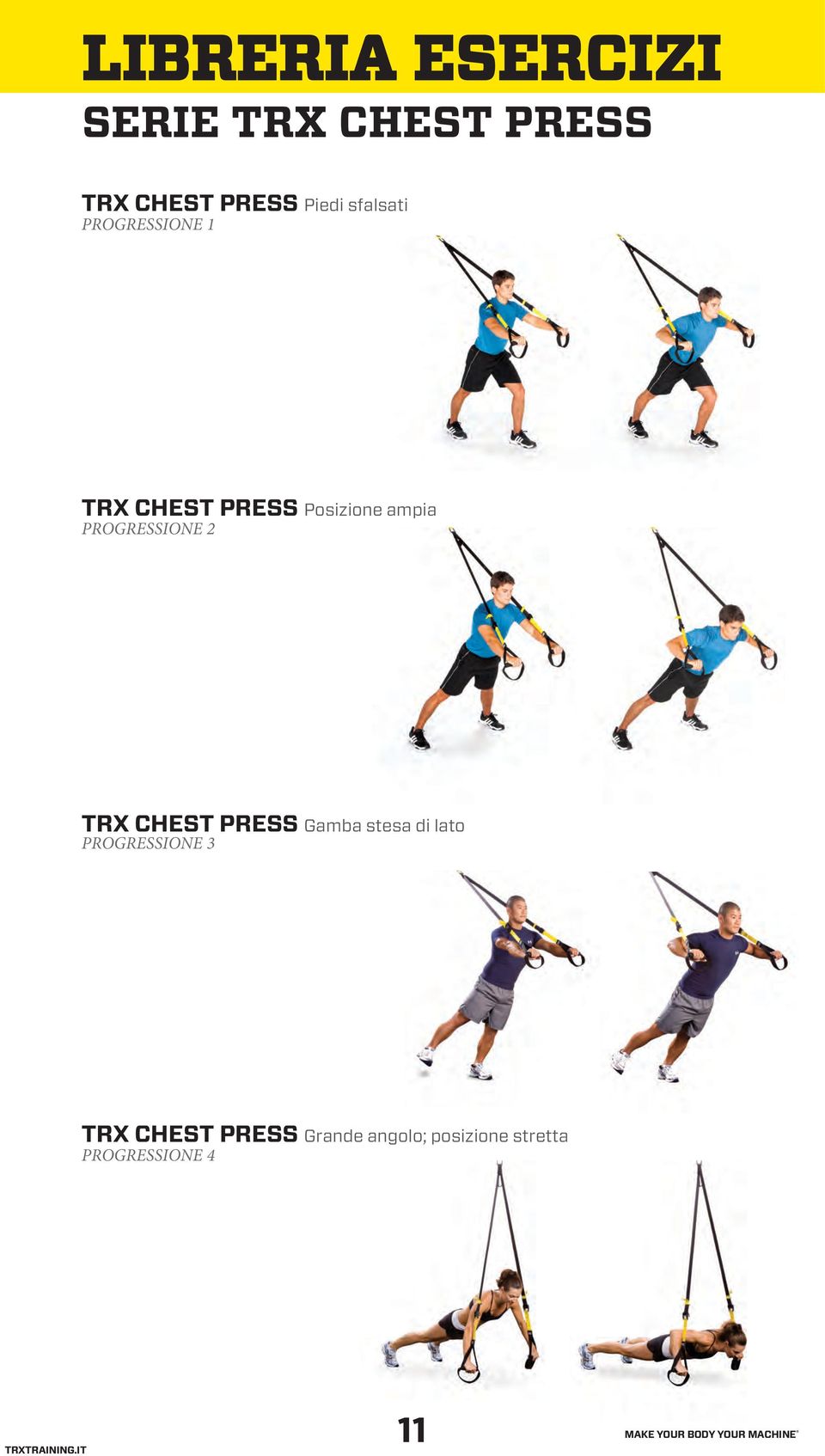 CHEST PRESS Gamba stesa di lato TRX CHEST