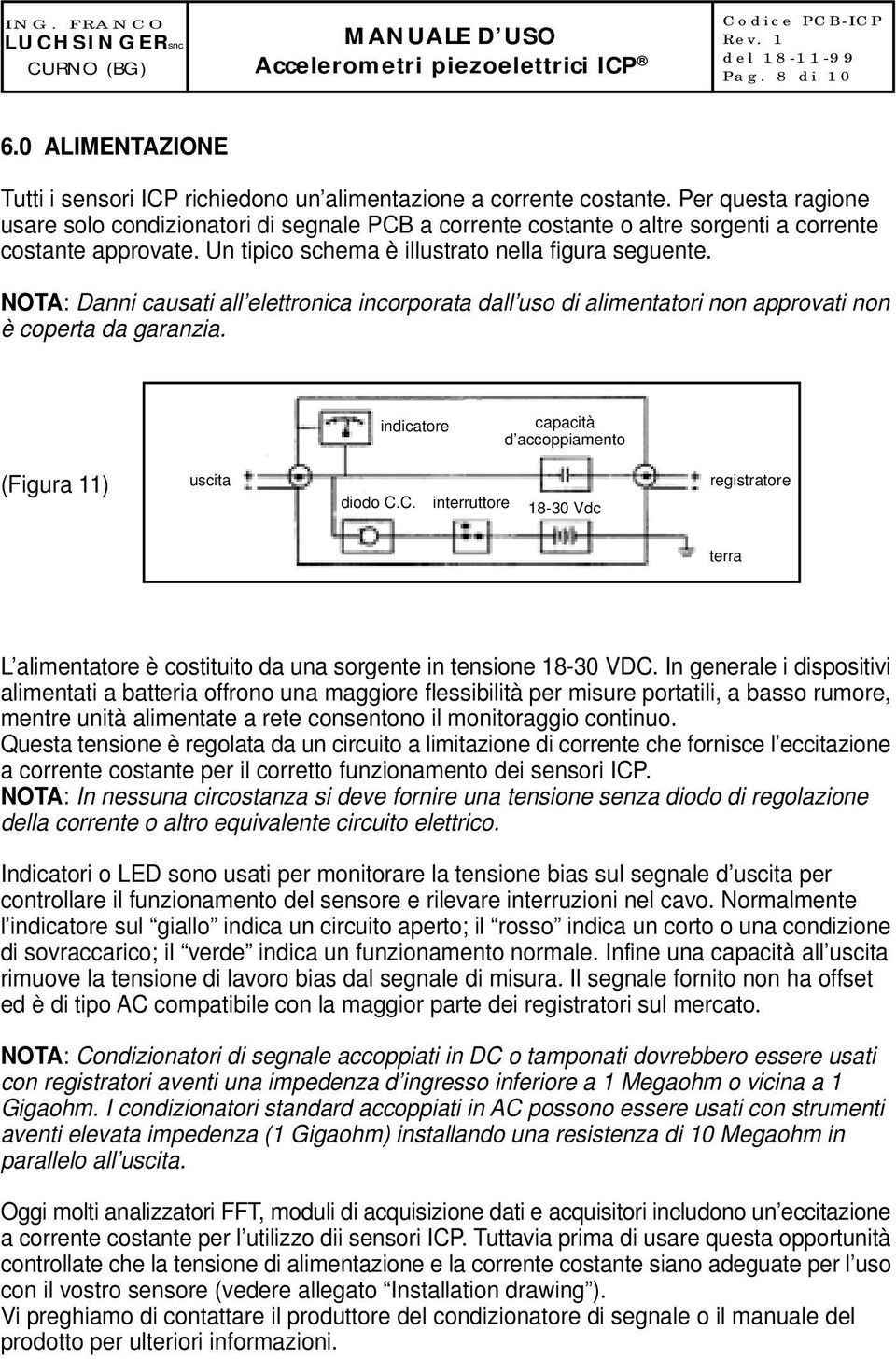 NOTA: Danni causati all elettronica incorporata dall uso di alimentatori non approvati non è coperta da garanzia. indicatore capacità d accoppiamento (Figura 11) uscita diodo C.