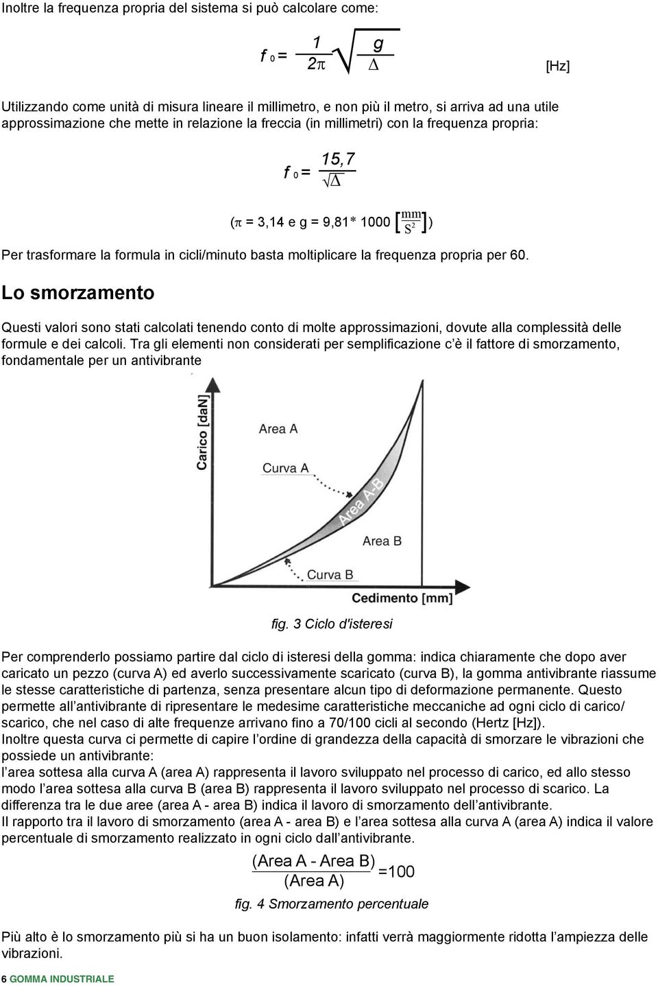 Lo smorzamento 15,7 f 0 = [ ] Questi valori sono stati calcolati tenendo conto di molte approssimazioni, dovute alla complessità delle formule e dei calcoli.