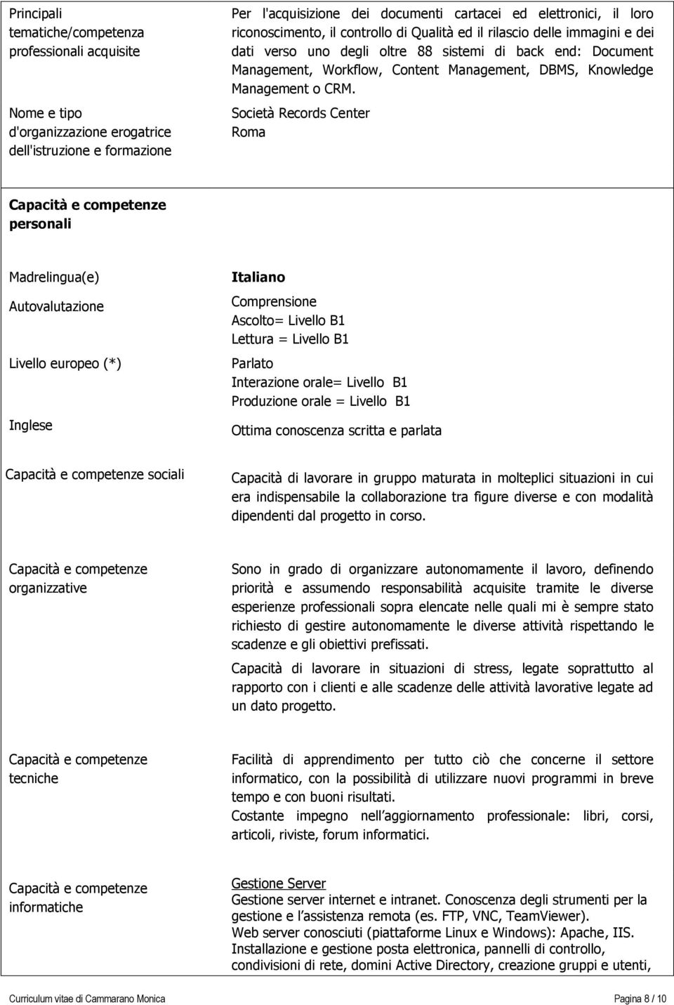 Management o CRM.