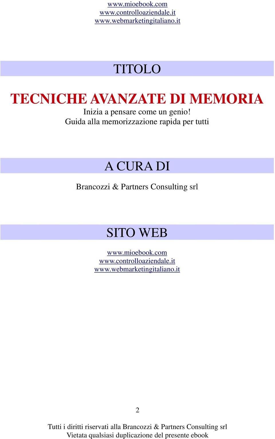 Guida alla memorizzazione rapida per tutti A