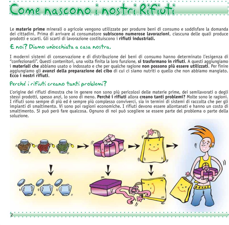 Diamo un occhiata a casa nostra. I moderni sistemi di conservazione e di distribuzione dei beni di consumo hanno determinato l esigenza di confezionarli.