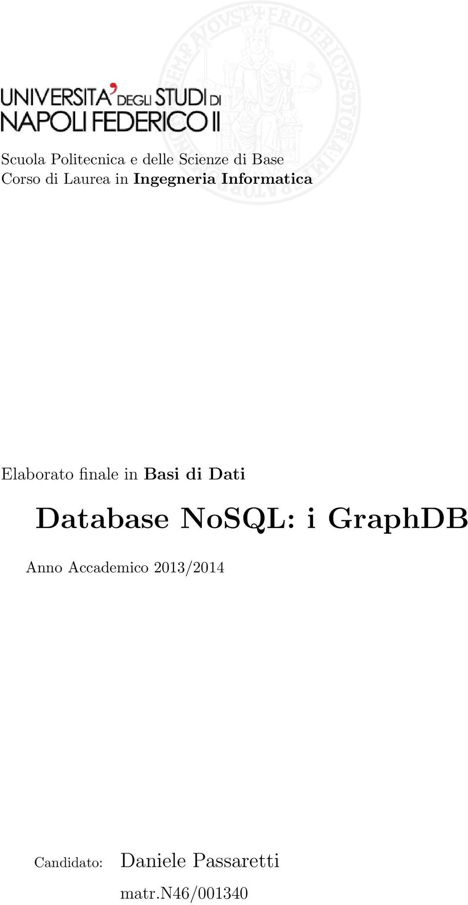 Basi di Dati Database NoSQL: i GraphDB Anno