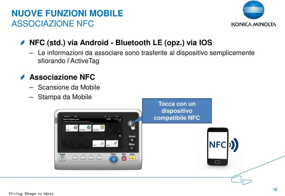 ) via IOS Le informazioni da associare sono trasferite al dispositivo