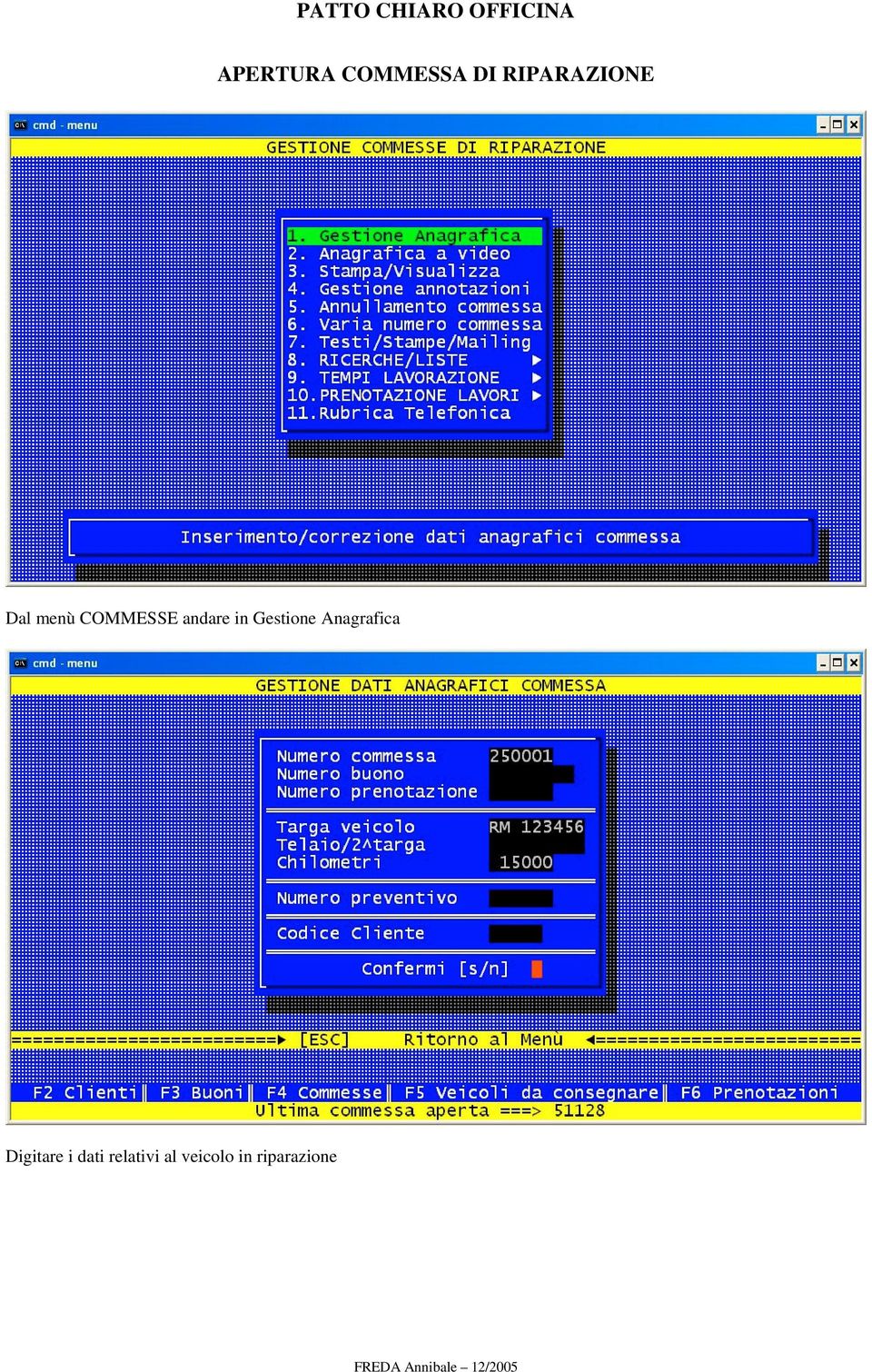 Gestione Anagrafica Digitare i