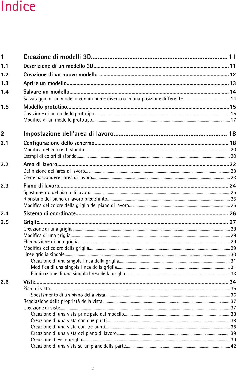 ..17 2 Impostazione dell'area di lavoro... 18 2.1 Configurazione dello schermo... 18 Modifica del colore di sfondo...20 Esempi di colori di sfondo... 20 2.2 Area di lavoro.