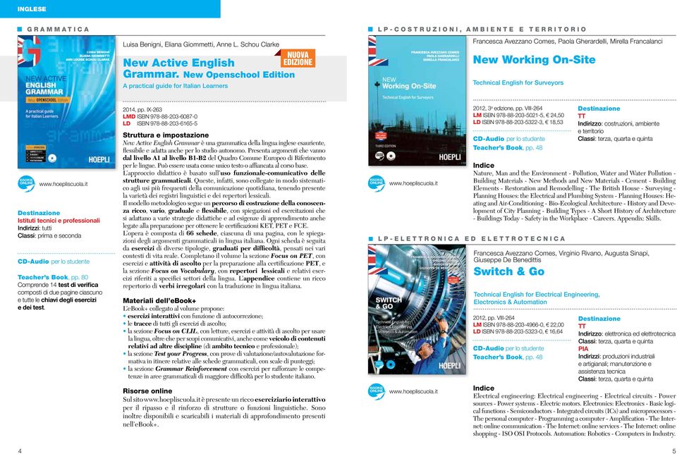 professionali Indirizzi: tutti CD-Audio per lo studente Teacher s Book, pp. 80 Comprende 14 test di verifica composti di due pagine ciascuno e tutte le chiavi degli esercizi e dei test. 2014, pp.