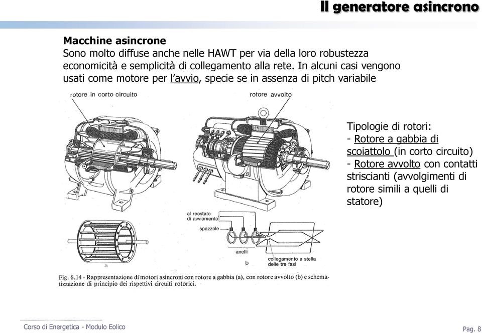 In alcuni casi vengono usati come motore per l avvio, specie se in assenza di pitch variabile Tipologie di