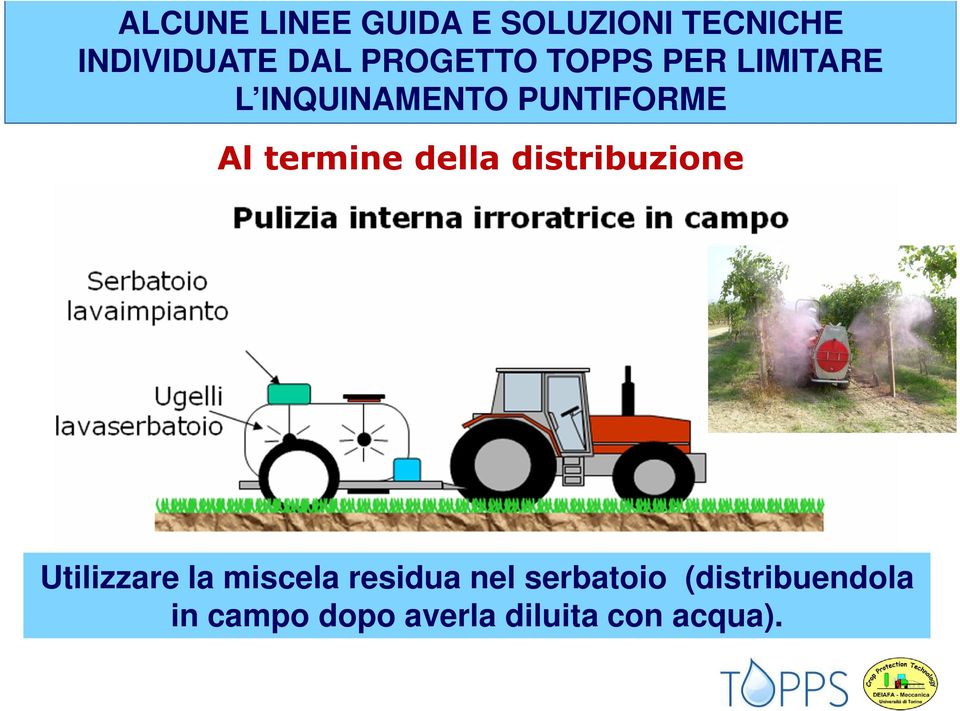 termine della distribuzione Utilizzare la miscela residua