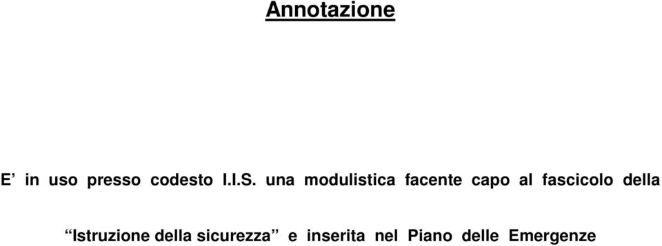 fascicolo della Istruzione della