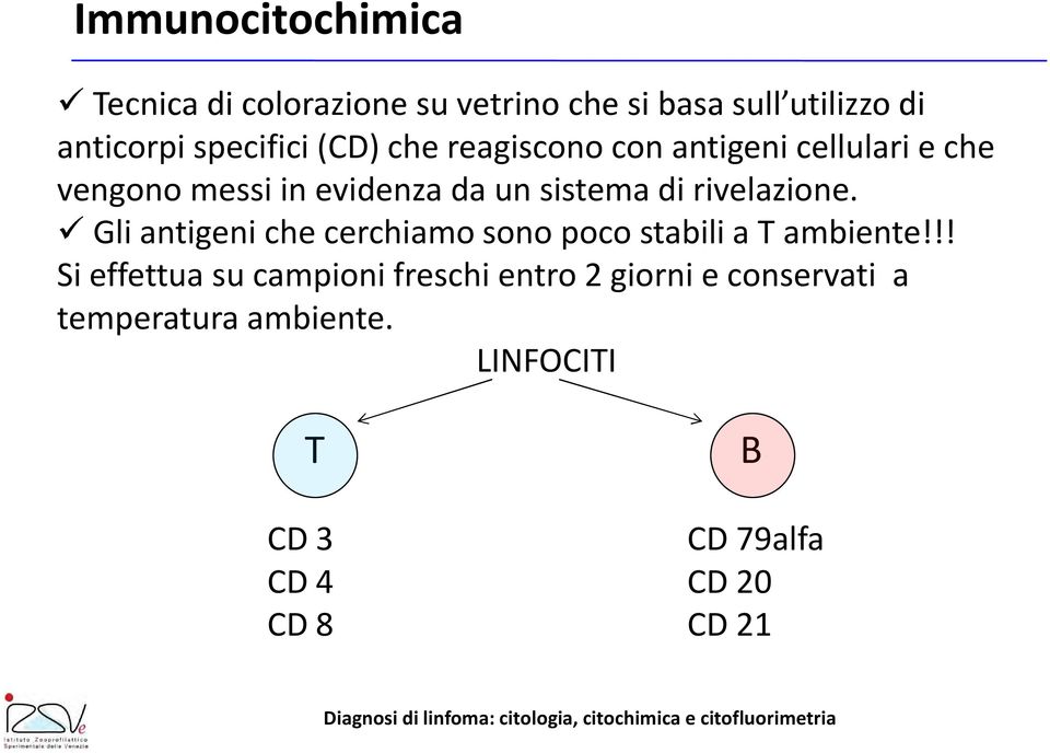 Gli antigeni che cerchiamo sono poco stabili a T ambiente!