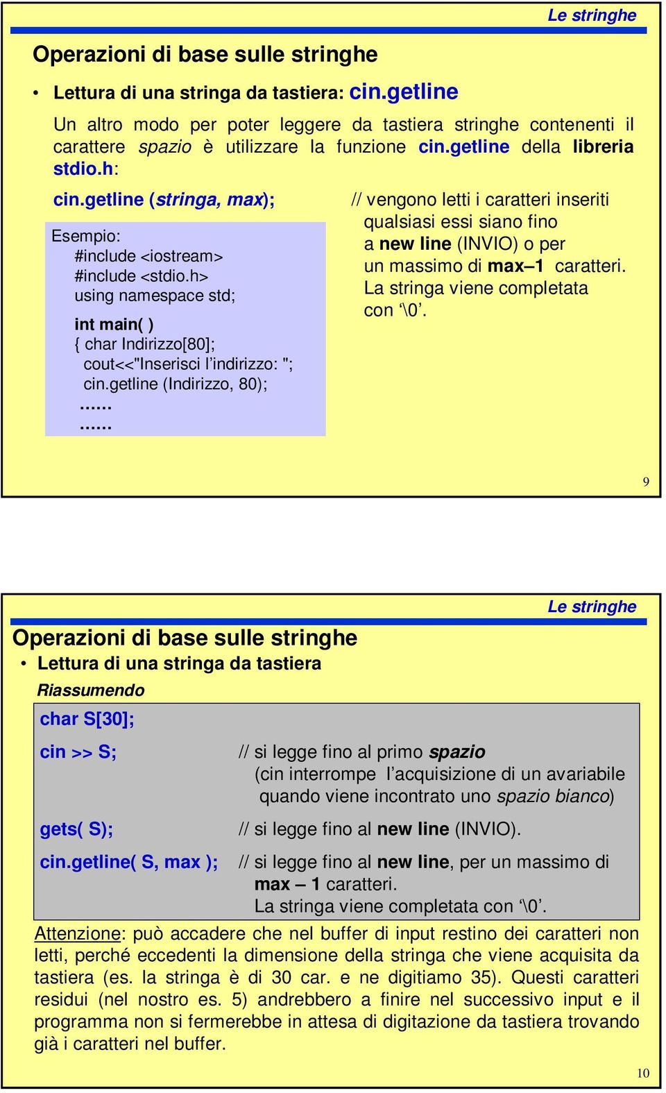 getline (Indirizzo, 80); // vengono letti i caratteri inseriti qualsiasi essi siano fino a new line (INVIO) o per un massimo di max 1 caratteri. La stringa viene completata con \0.