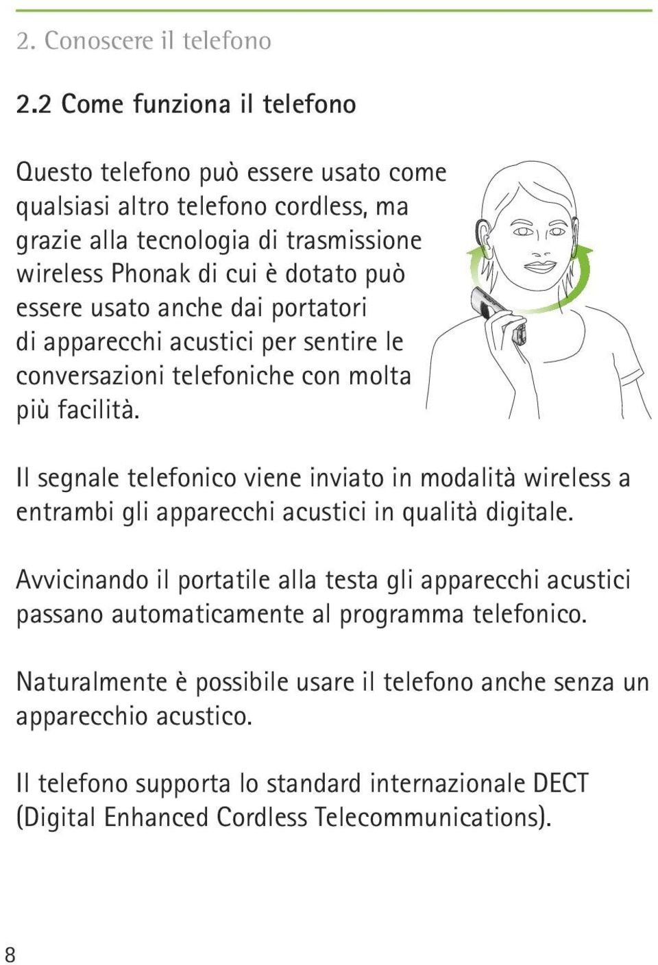 essere usato anche dai portatori di apparecchi acustici per sentire le conversazioni telefoniche con molta più facilità.