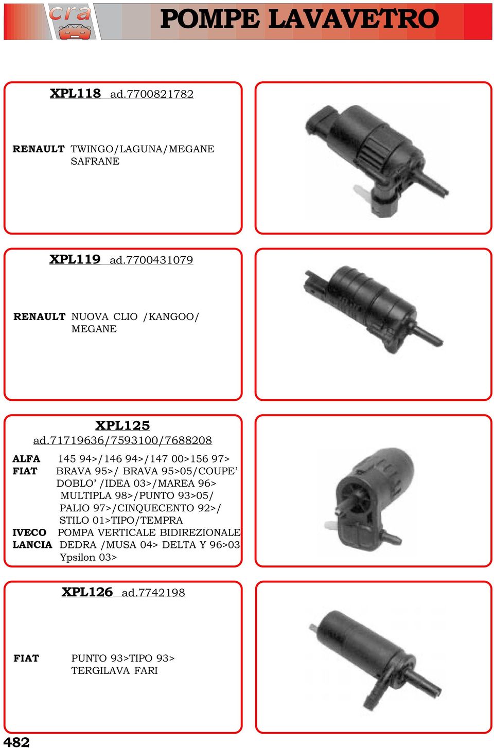 71719636/7593100/7688208 ALFA 145 94>/146 94>/147 00>156 97> FIAT BRAVA 95>/ BRAVA 95>05/COUPE DOBLO /IDEA 03>/MAREA