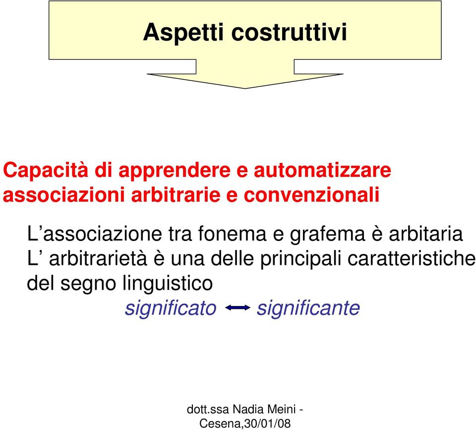 fonema e grafema è arbitaria L arbitrarietà è una delle