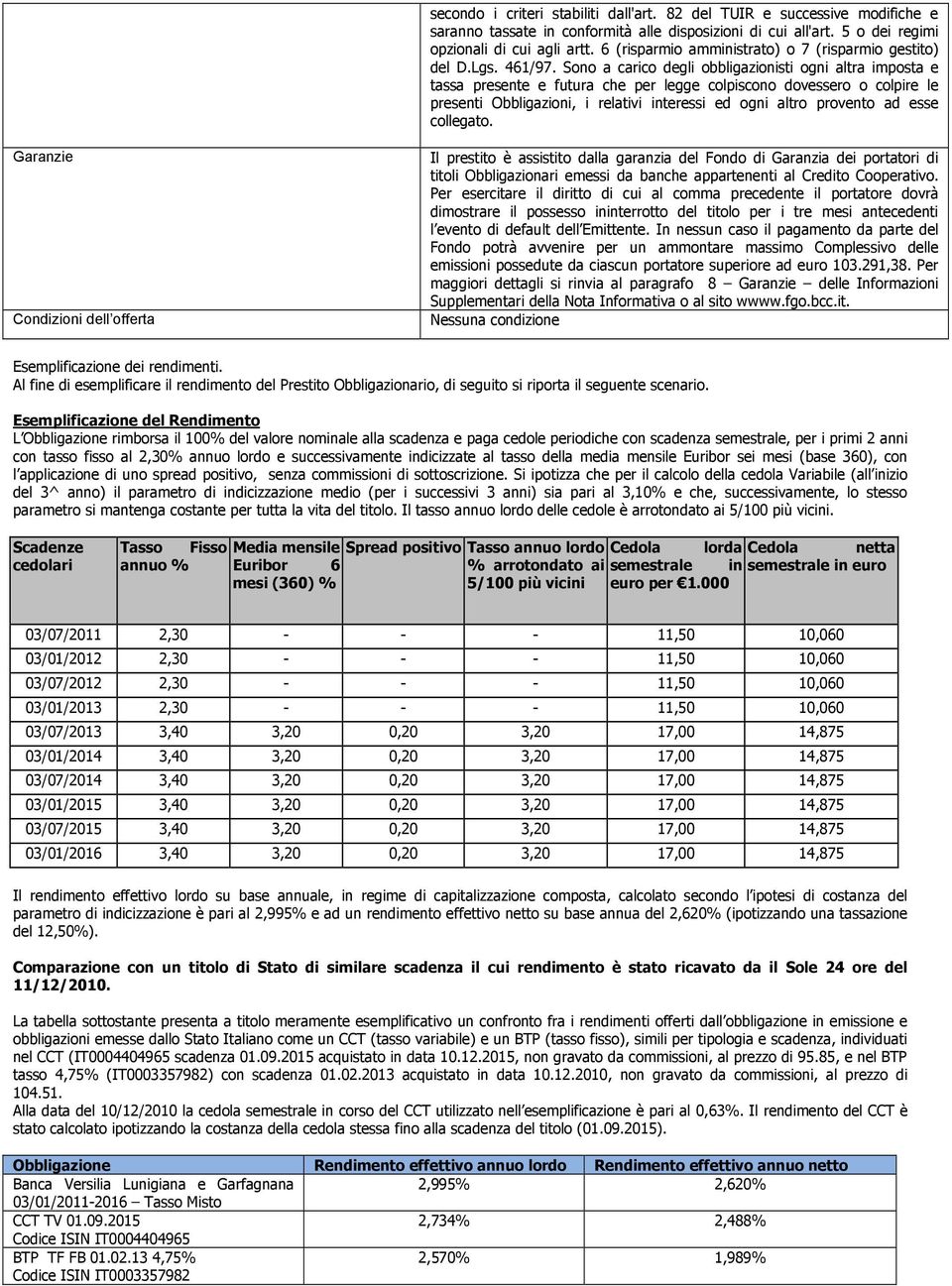 Sono a carico degli obbligazionisti ogni altra imposta e tassa presente e futura che per legge colpiscono dovessero o colpire le presenti Obbligazioni, i relativi interessi ed ogni altro provento ad