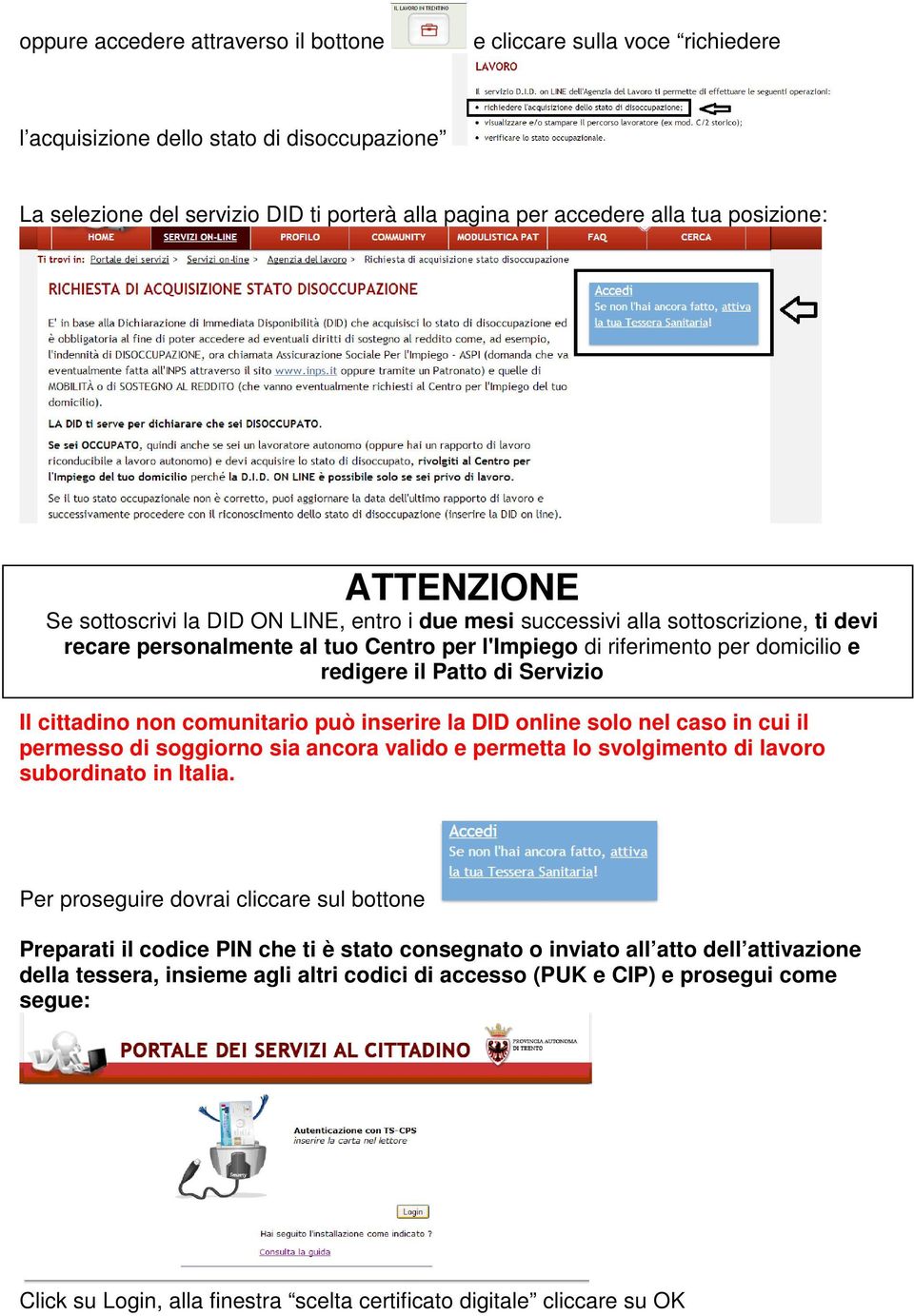 il Patto di Servizio Il cittadino non comunitario può inserire la DID online solo nel caso in cui il permesso di soggiorno sia ancora valido e permetta lo svolgimento di lavoro subordinato in Italia.