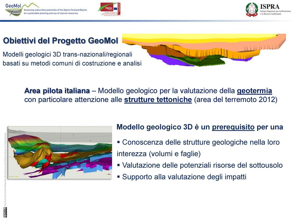 tettoniche (area del terremoto 2012) Modello geologico 3D è un prerequisito per una Conoscenza delle strutture geologiche