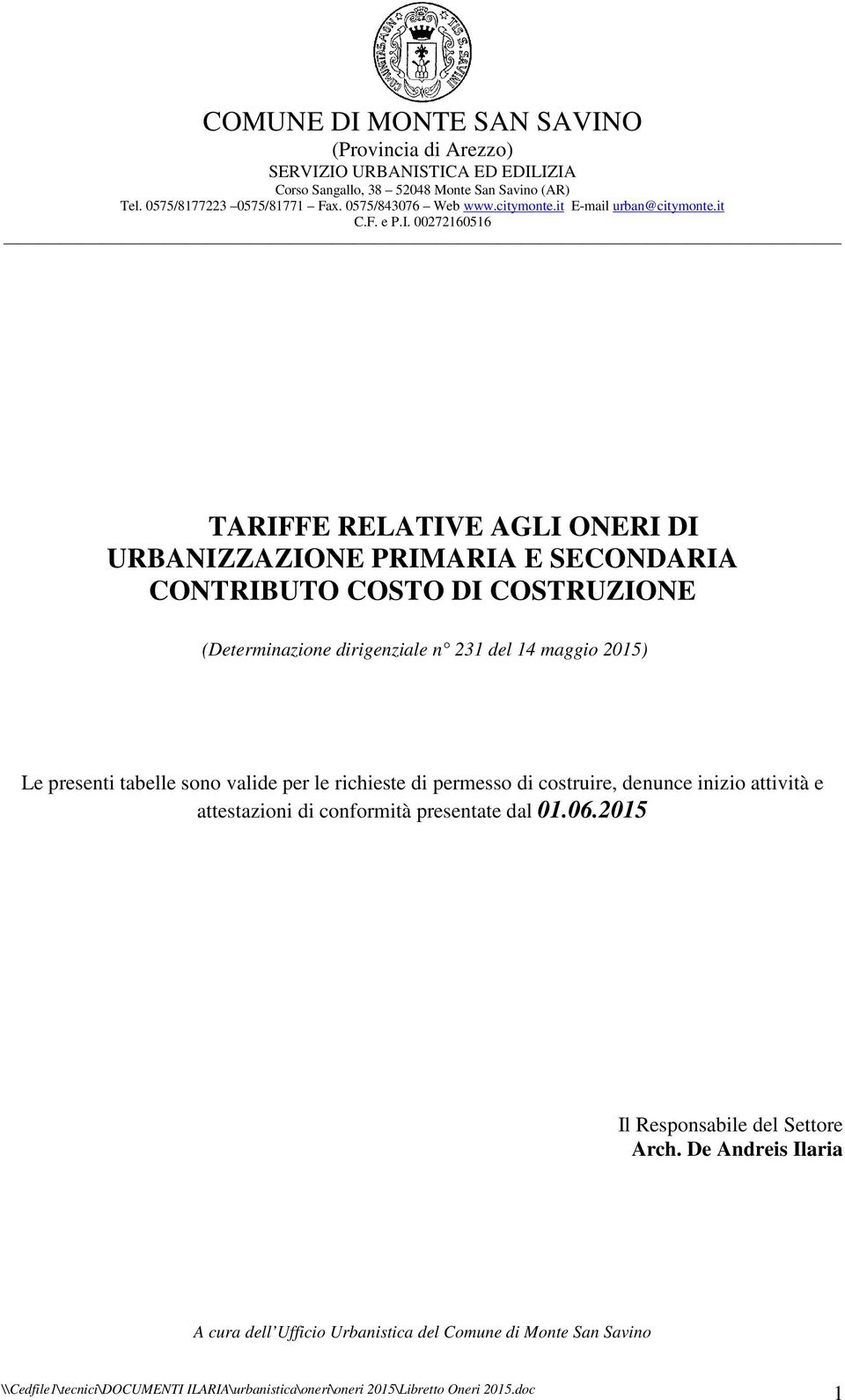 di permesso di costruire, denunce inizio attività e attestazioni di conformità presentate dal 01.06.